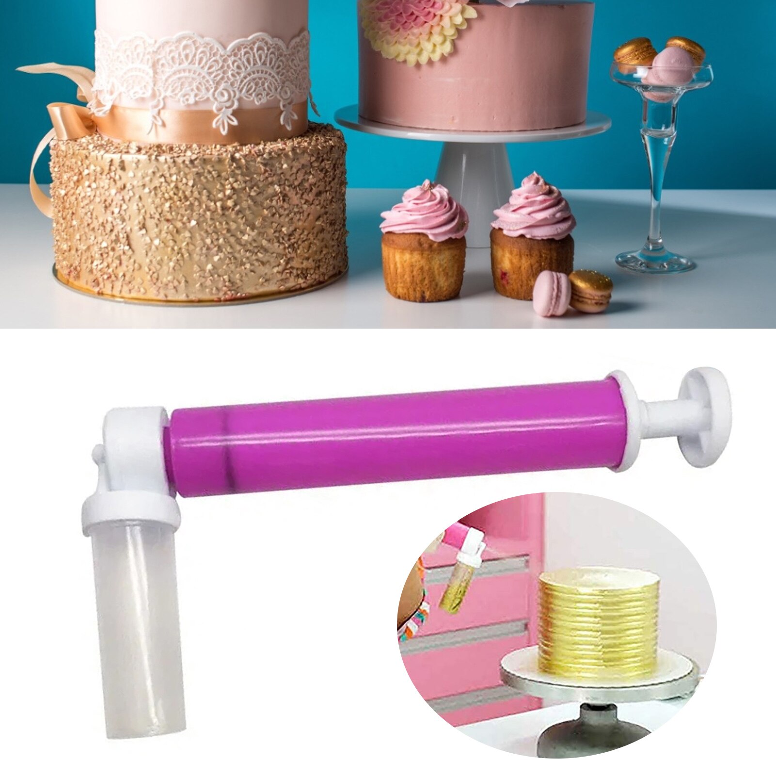Pistolet aérographe manuel pour gâteaux, Gadget de cuisine, pâtisserie, Desserts, outils de décoration ménagers, 1 pièce