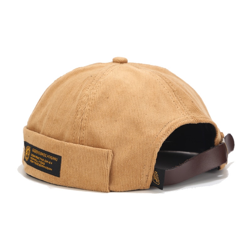 Bonnet rétro en velours côtelé pour hommes, casquette de motard Docker originale, sans bords, tendance Hip-hop, chapeau d'automne et garde au