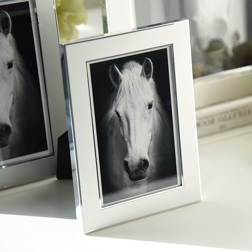 Modern Style Metal Photo Frame Picture Displays for or Home Decoration MPF118: Silver / 8 inch