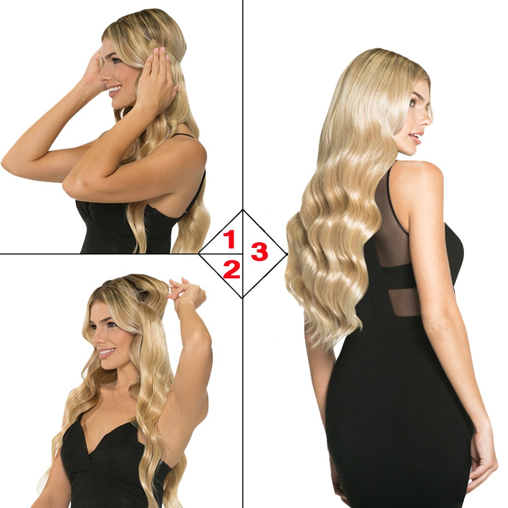 Beyond Beauty Long Synthetic Hair Heat Resistant Hairpiece Fish Line Curly Hair Extensions Secret Wire Invisible Hairpieces
