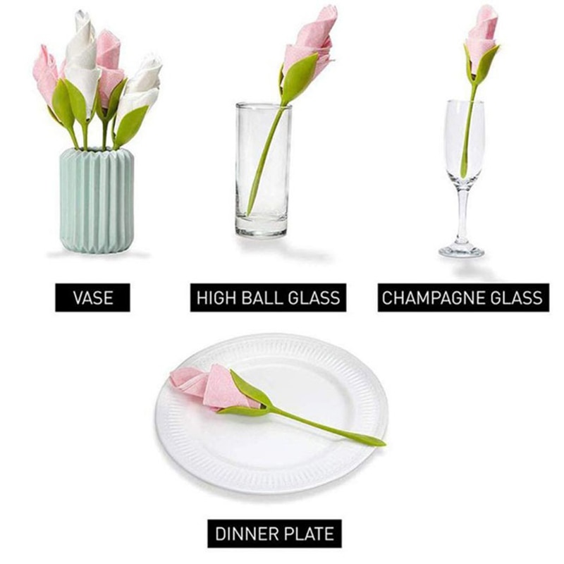 6PCS/set Napkin Holder DIY Plastic Flower Branch Serviette Holder Table Decor Romantic Party Dining Decoration Napkin Holder