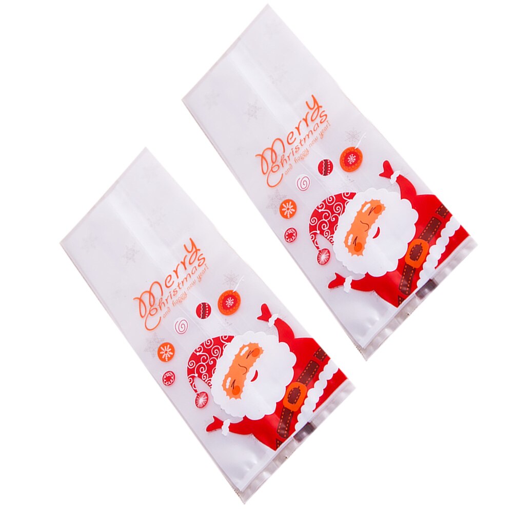 50/100 Pcs Kraft Paper Bag Envelope Biscuit Packaging Box White Christmas Toss Ball Santa Cookie Bag Flat Pocket Pastry Bag