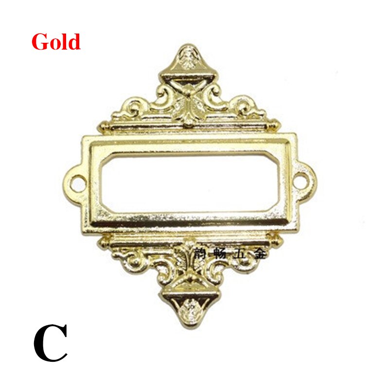 5pcs/Set Retro Furniture Cabinet Drawer Box Case Iron Metal Tag Label Pull Frame Handle File Name Card Holder: J