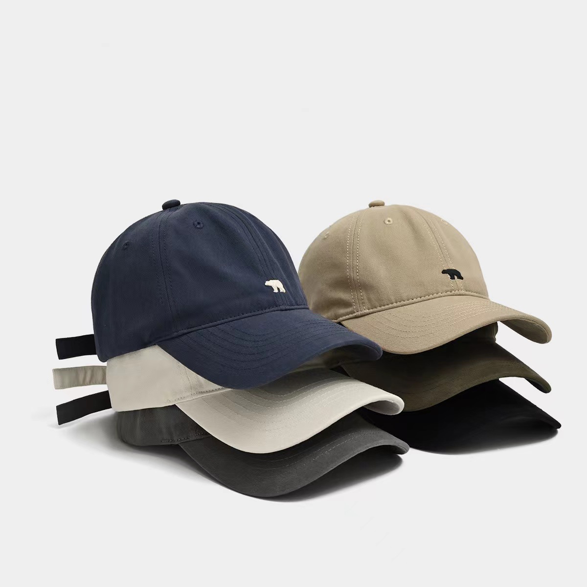 Zomer Veelzijdige Ijsbeer Geborduurde Baseballpet Met Grote Rand Voor Een Klein Gezicht, Unisex Duckbill Cap Voor Zowel Mannen Als Wome