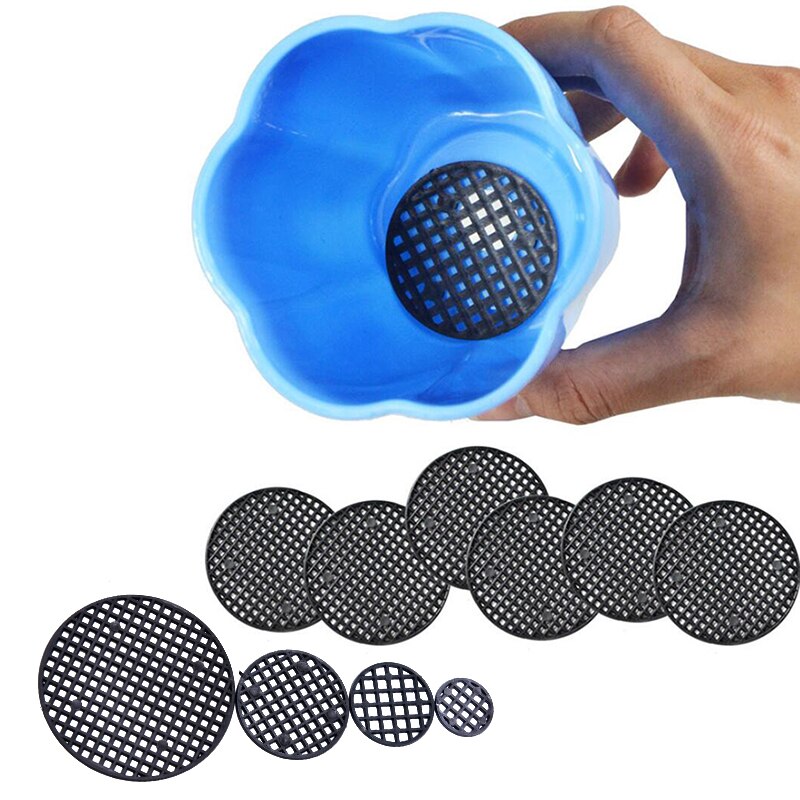 10Pcs Ronde Bloempot Mesh Pad Ademend Lekvrij Bodem Rooster Mat Met Drainage Gat Bescherming Duurzaam Bonsai Thuis