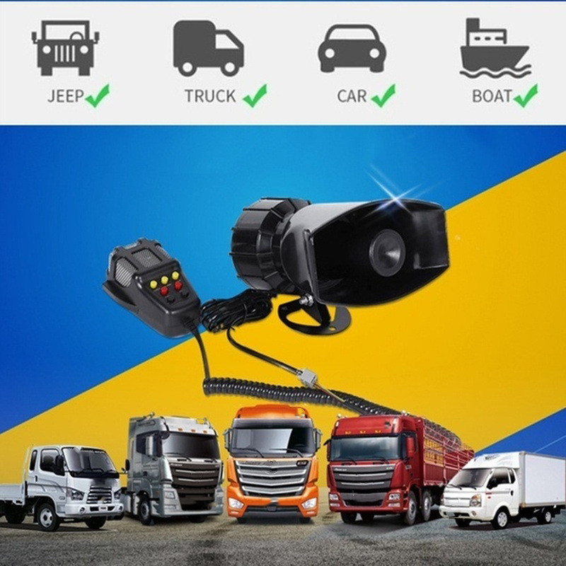Auto Alarm Hupe 100w 125db mit Mikrofon laut DC 12V 24V Motorrad Sirene Fahrzeug LKW Warnung Lautsprecher Polizei Feuerwehr