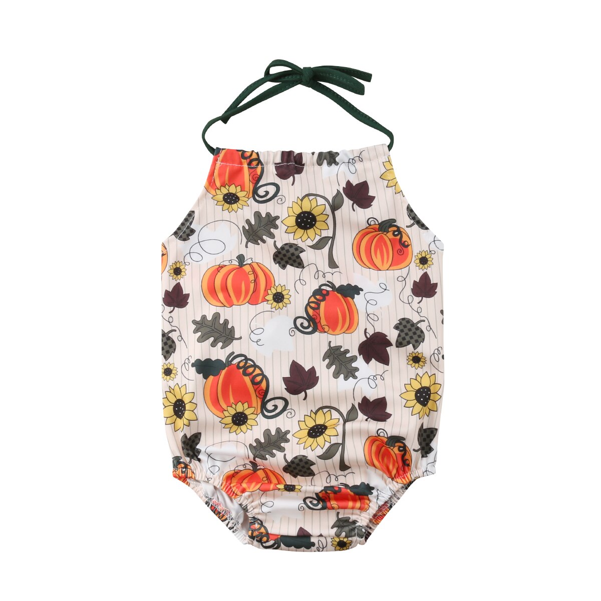 Citgeett Sommer 0-24M Säuglings Baby Baby Mädchen Junge Halloween Overall Sleeveless Kürbis Striped Halter Backless Overall Romper