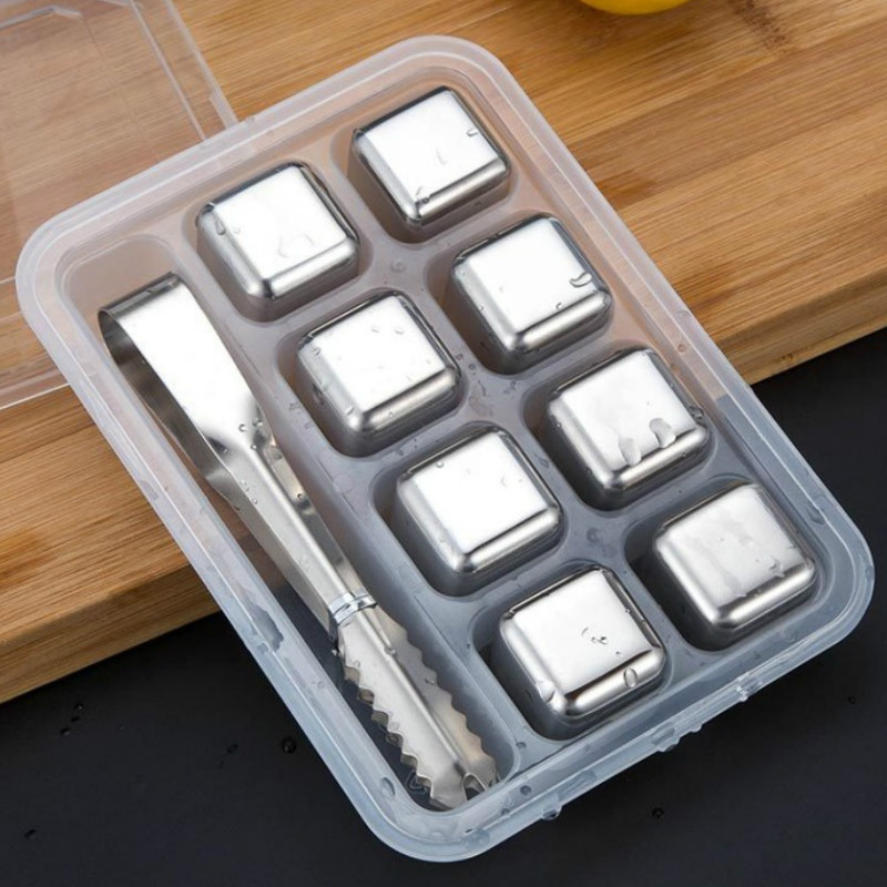 Rvs Ice Cubes Herbruikbare Chilling Stones Voor Whiskey Wijn Houd Je Drankje Koud Langer Whisky Stenen Bier Koeler