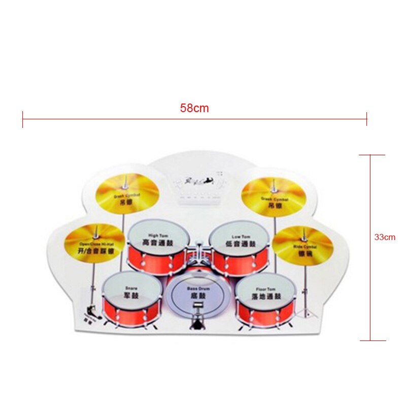 Draagbare elektronische oprolbare drumpadset siliconen usb siliconen elektronische drums, elektronische drums, analoge drums opvouwbaar
