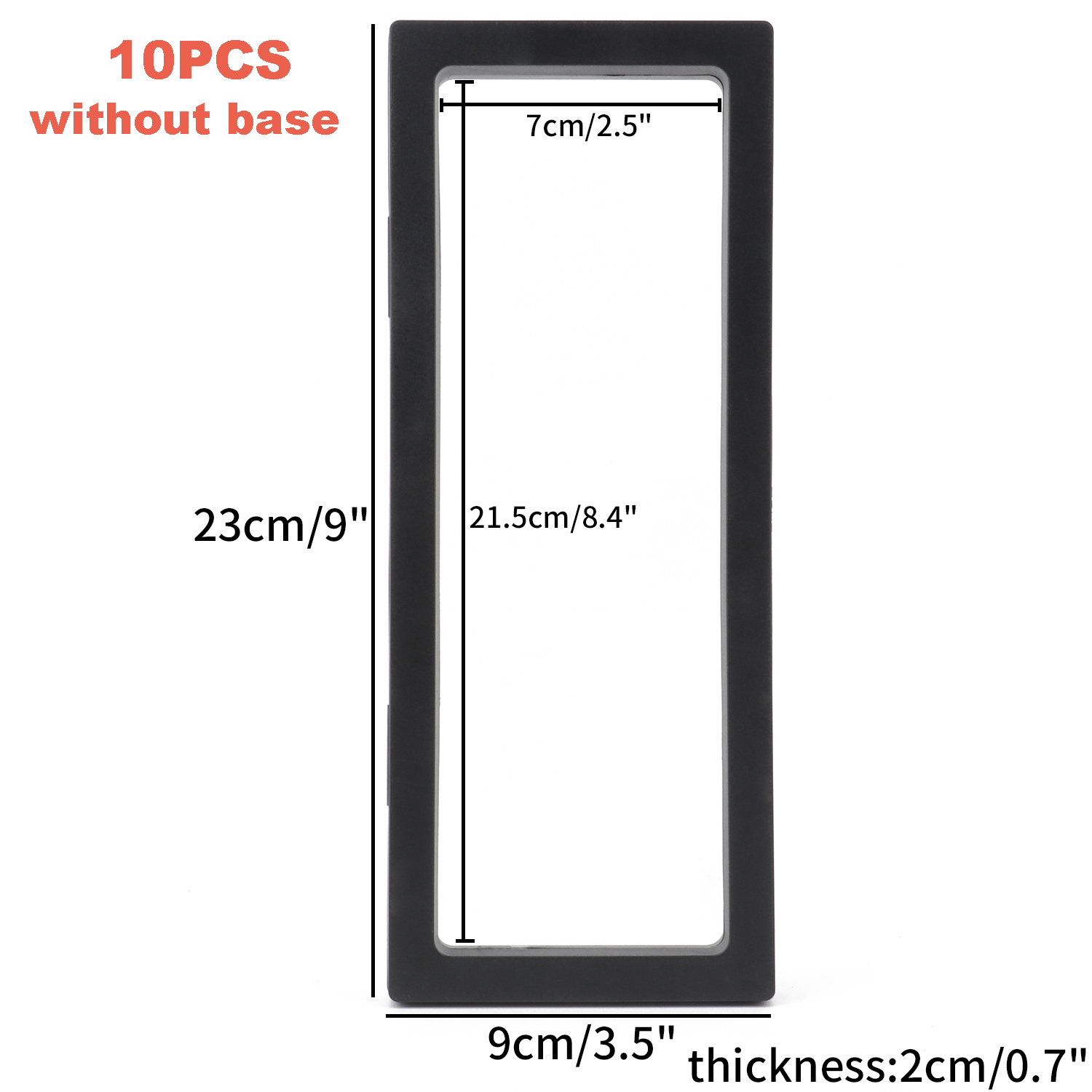 10pcs Display Box 3D Floating Frame Jewelry Display Stand Shadow Box Ring Pendant Holder Jewellery Stone Presentation Case: Dark Khaki