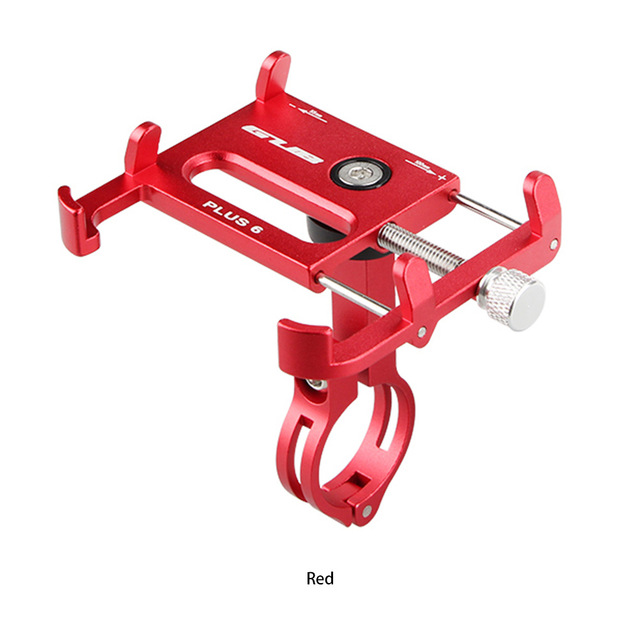 GUB PLUS 6 Support de téléphone de vélo en aluminium pour 3.5-6.5 pouces Smartphone Support réglable GPS vélo Support de téléphone Support de montage: red