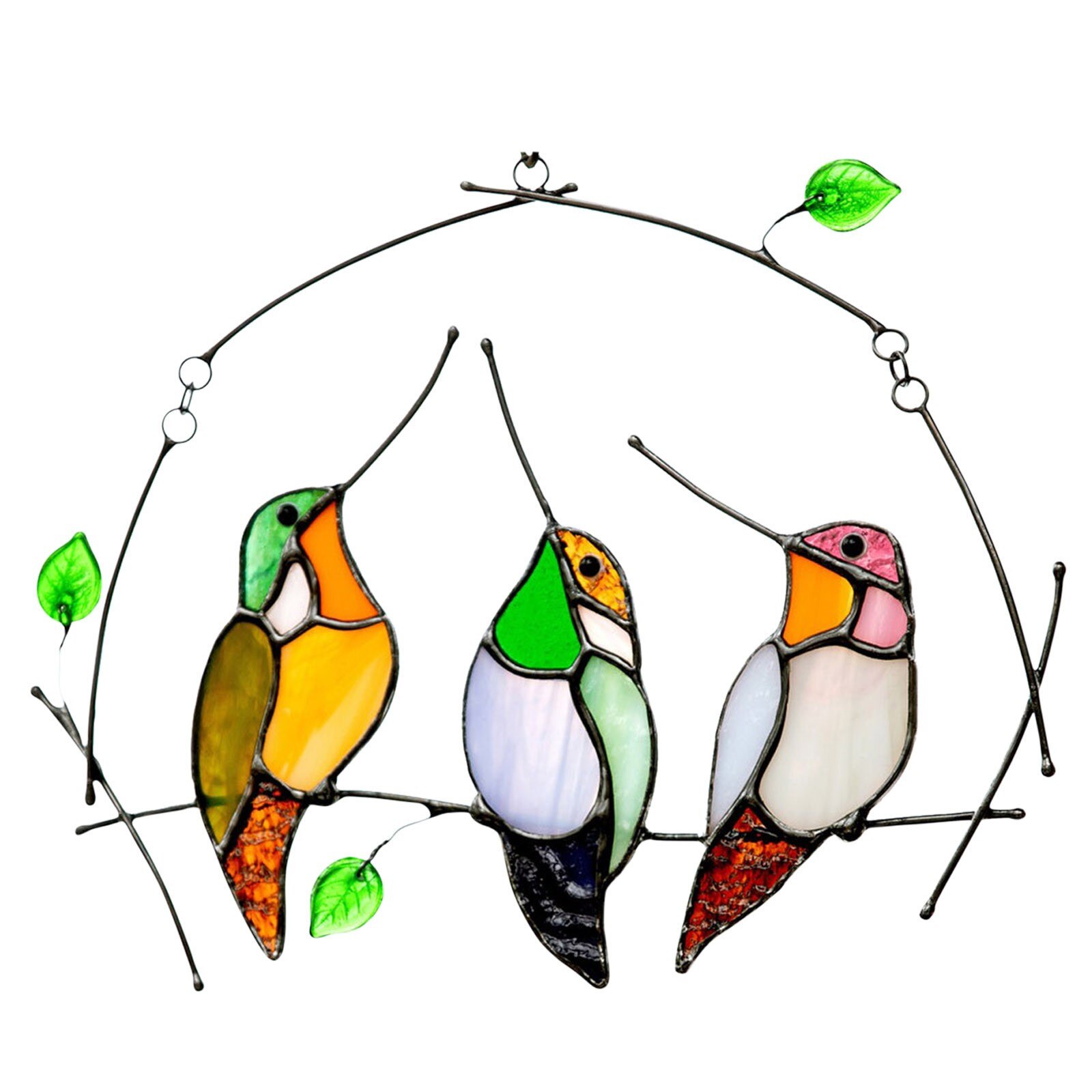 Acryl Vogel Wand Decor Indoor Wand Kunst Skulptur Hängen Fenster Handwerk Kette Hängen Ornament Home Garten Dekoration #36: A