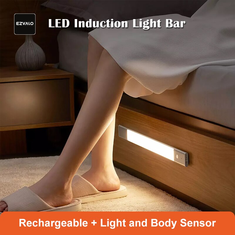 EZVALO LED sans fil Rechargeable capteur barre lumineuse et corps-capteur main Scan interrupteur armoire lumière magnétique veilleuse