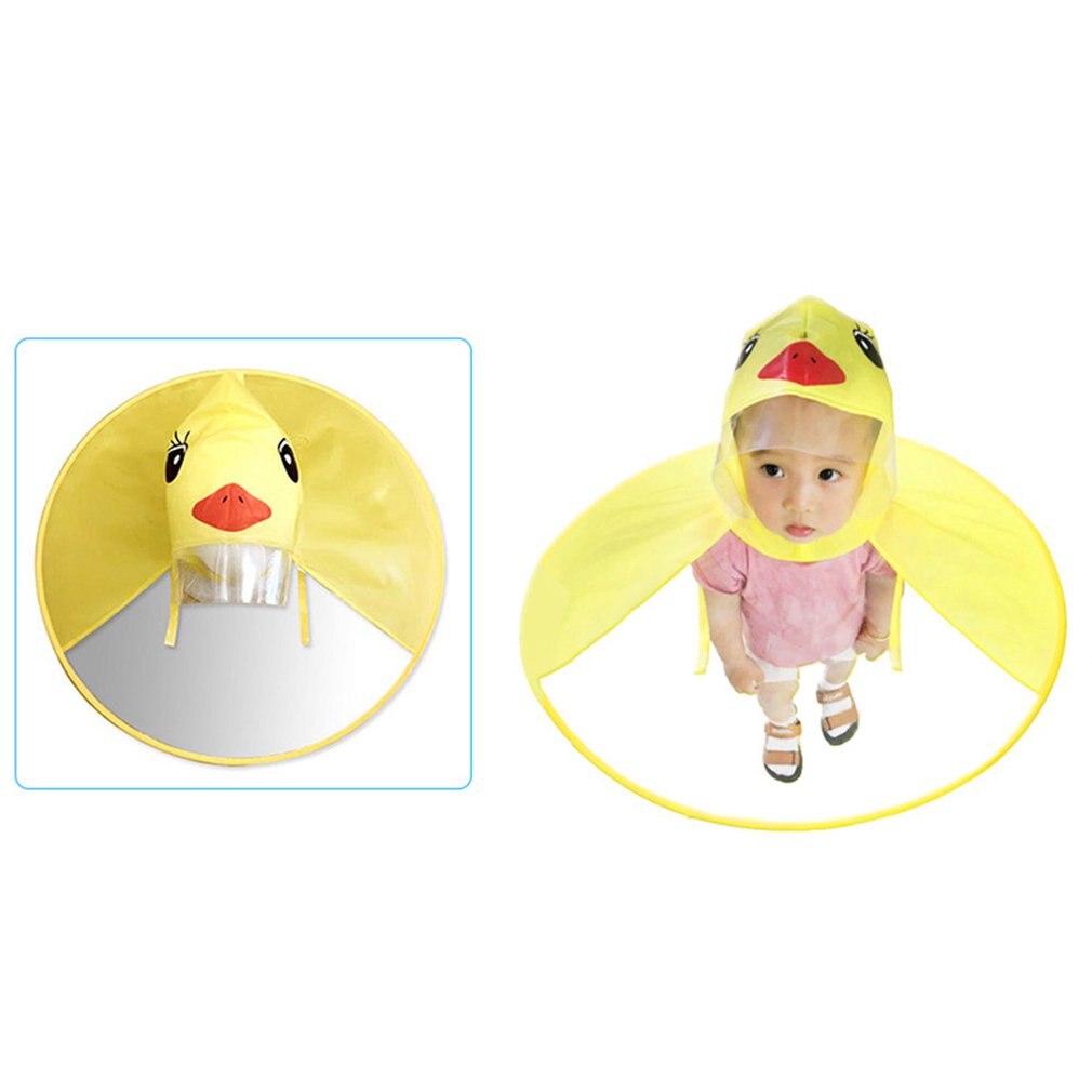Impermeabile per bambini impermeabili UFO trasparenti mani libere pioggia bambino divertente anatra cappotto antipioggia copertura antipioggia resistente tenda per bambini