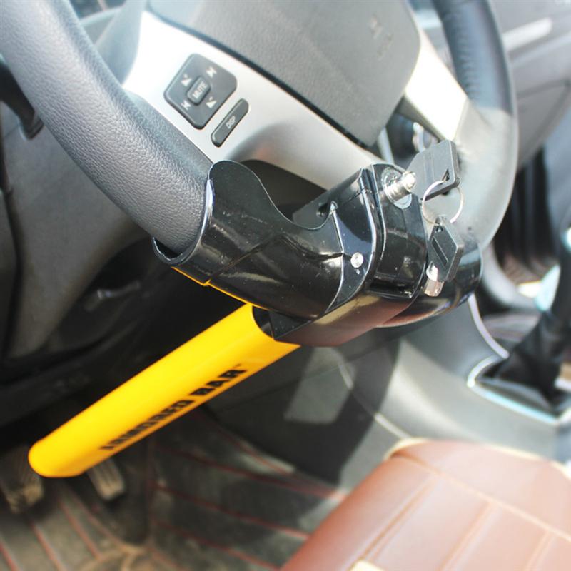 Candado antirrobo de alta seguridad para volante de coche, en forma de T, duradero, amarillo, para SUV, camión, 1 unidad