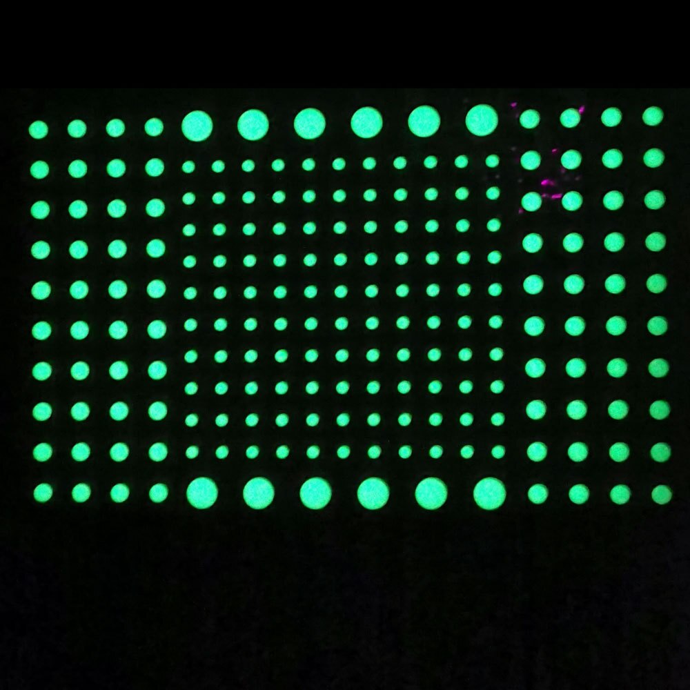 Høj lysstyrke boble stereo lysende klistermærker lysende prikker lysende fem-spids stjerner nat logo fluorescerende klistermærker: Prikker