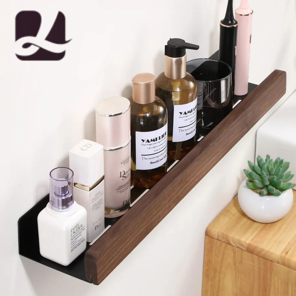 Houten Badkamerplank, Opberghouders Rek Aan De Muur Gemonteerde Badkamerplanken, Opbergrek Voor De Badkamer