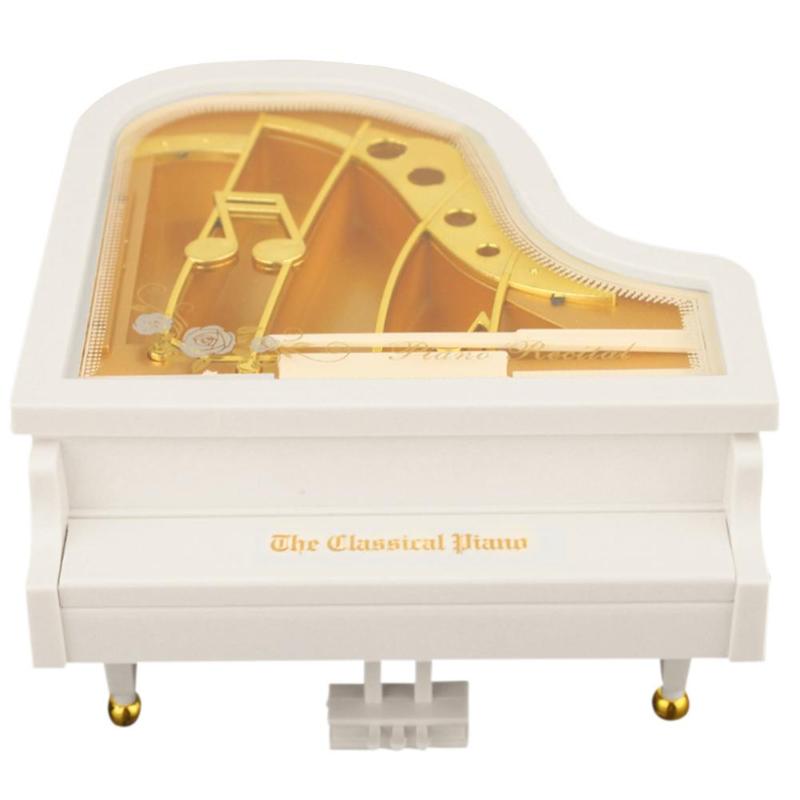 Mini caja de música de Metal con forma de Piano, caja Musical antigua, creativa, de cumpleaños, boda, decoración del hogar, de Año