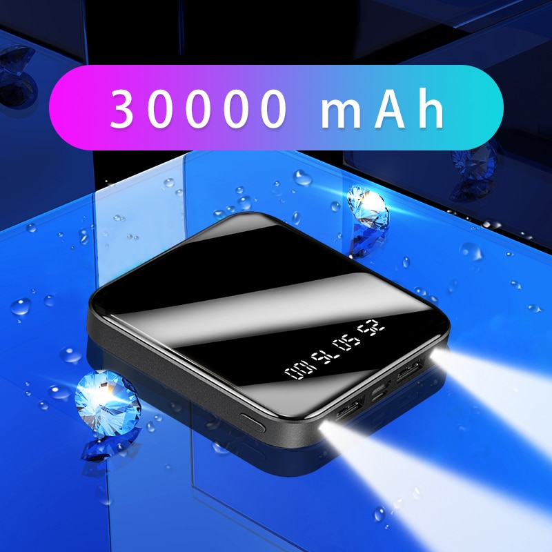 30000mAh Mini batterie d'alimentation pour Xiaomi iPhone Samsung Mini Powerbank charge rapide chargeur Portable batterie externe batterie Pack
