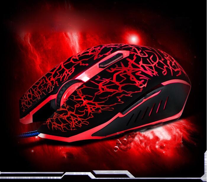 Gaming Mouse Wired Computer Mouse Gamer Colorful Crack Backlight 4000DPI Optical Mice Wired Mouse for PC Laptop