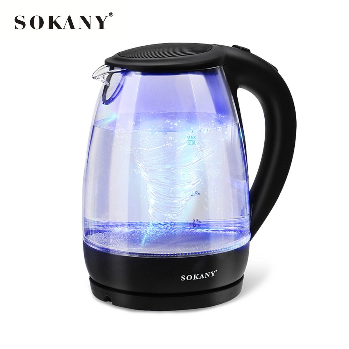 SOKANY 2000W Electric Water Kettle Glass Automatic Water Kettle Water Heater Boiling Tea Pot Intelligent Temperature Control