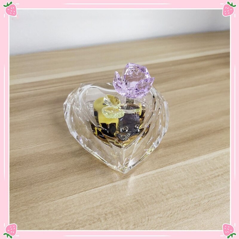 Mechanical Wind-up Music Box with LED Lights Transparent Acrylic Melody Castle in the Sky Carrying You