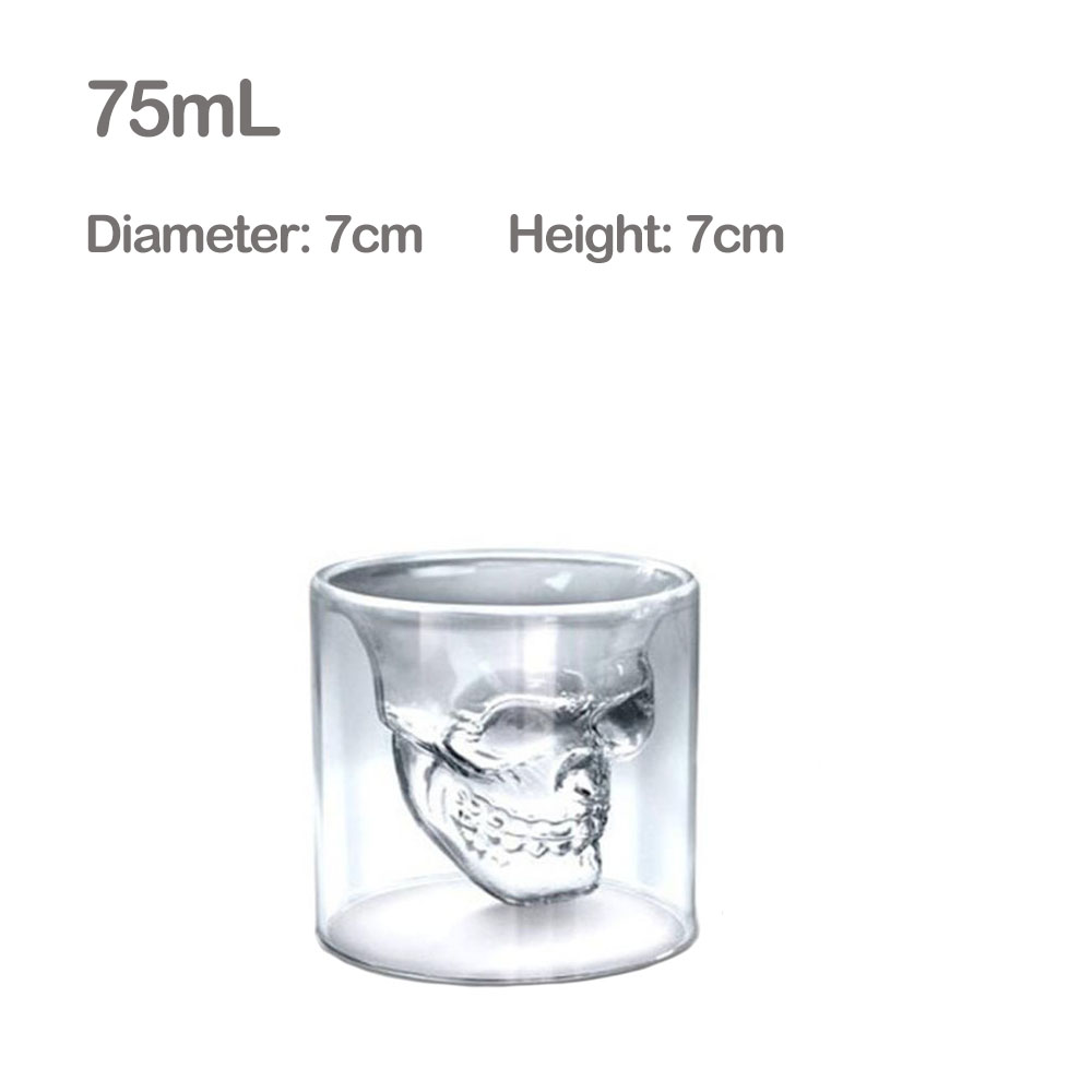 125ML 350ML 550ML 1000ML Vodka Bottle Skull Bottles Gothic Wine Vodka Decanter Glass Flagon: 75ml