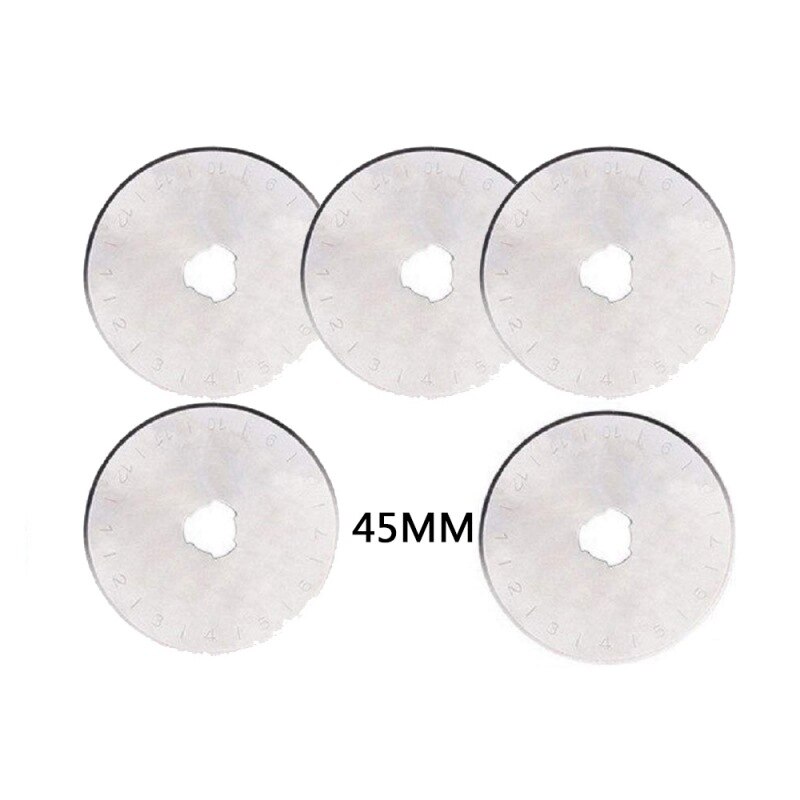 45mm Rotary Cutter Set Blades Fabric Circular Quilting Cutting Patchwork Leathercraft Sewing Tool Quilter Leather Cutter: Silver