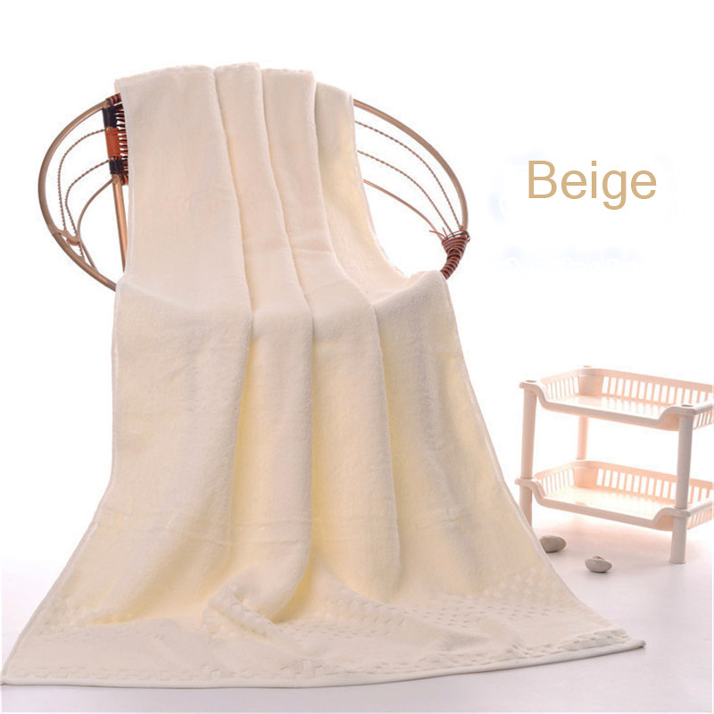 Egyptisk bomuldsbadehåndklæde 90*180 større størrelse mere tykkere boutique strandhåndklæde blød hudvenlig hotelbadehåndklæde: Beige