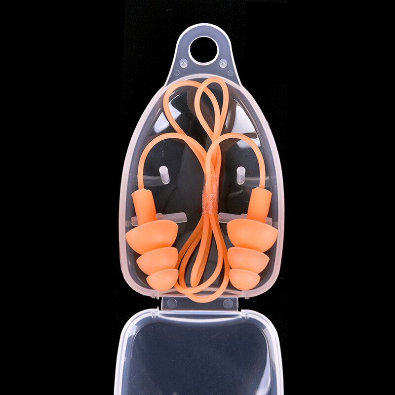 1 Paar 8 Kleur 1 $ Alle Siliconen Zwemmen Oordopjes Met Doos Oordopjes Zwembad Accessoires Water Sport Swim Ear plug: orange