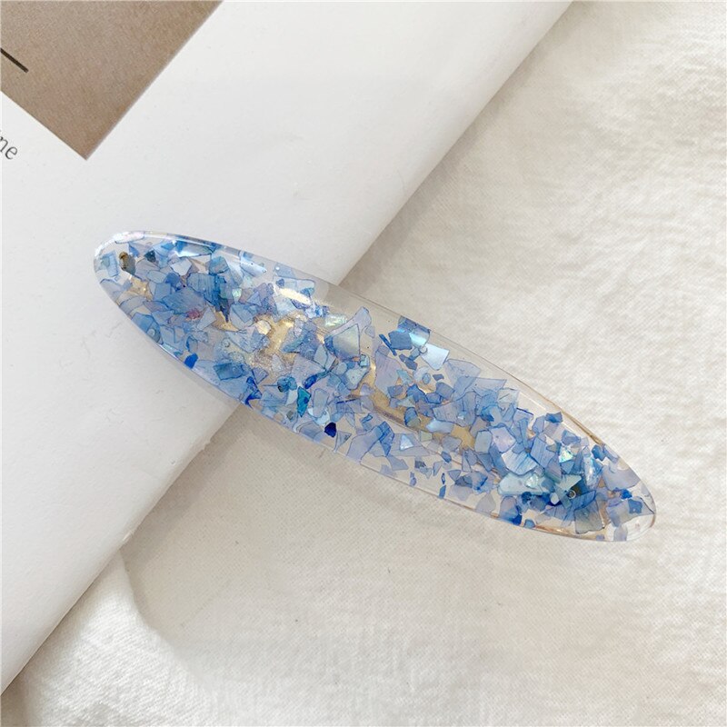 Woman's Crystal Hair Rectangular Hairpin Acrylic Pin Metal Alloy Hairband Moon Circle Hairpin Girl Holder Accessories: 13