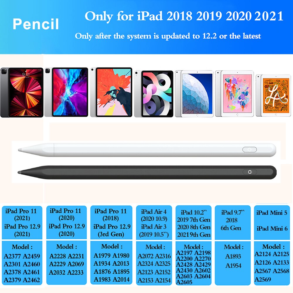 Voor Apple Potlood Voor Ipad Air 4 Ipad Pro 11 12.9 Voor Ipad 10.2 9th 8th 7th Generatie Air 3 Mini 6 5 Touch Stylus