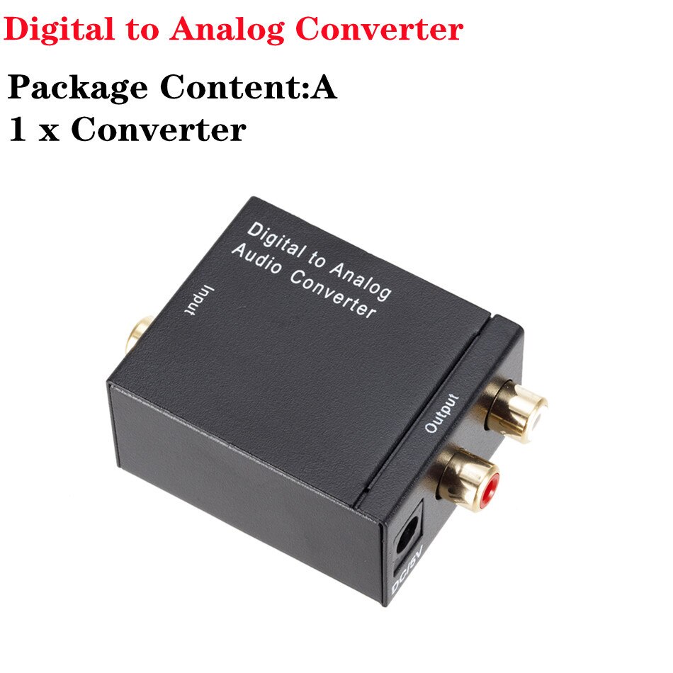 Digitaal Naar Analoog Audio Converter Digitale Optische Coaxcoaxialtoslink Naar Analoog Rca L/R Audio Converter Adapter Versterker: A