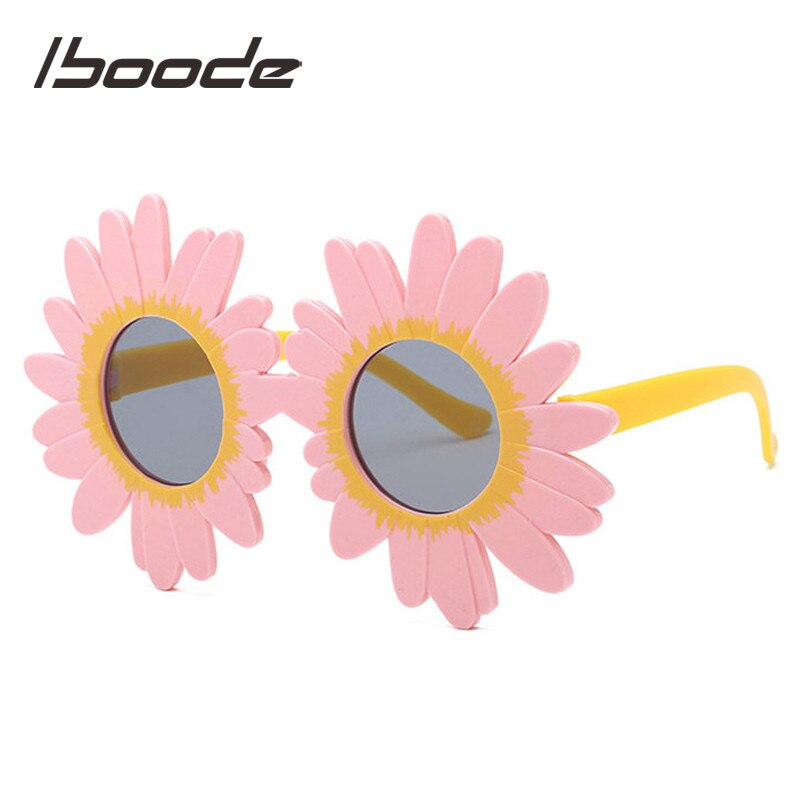 Iboode låve solbriller takrenne jenter søte solsikke rund innfatning solbriller baby barnefest solbriller  uv400 nyanser: Rosa