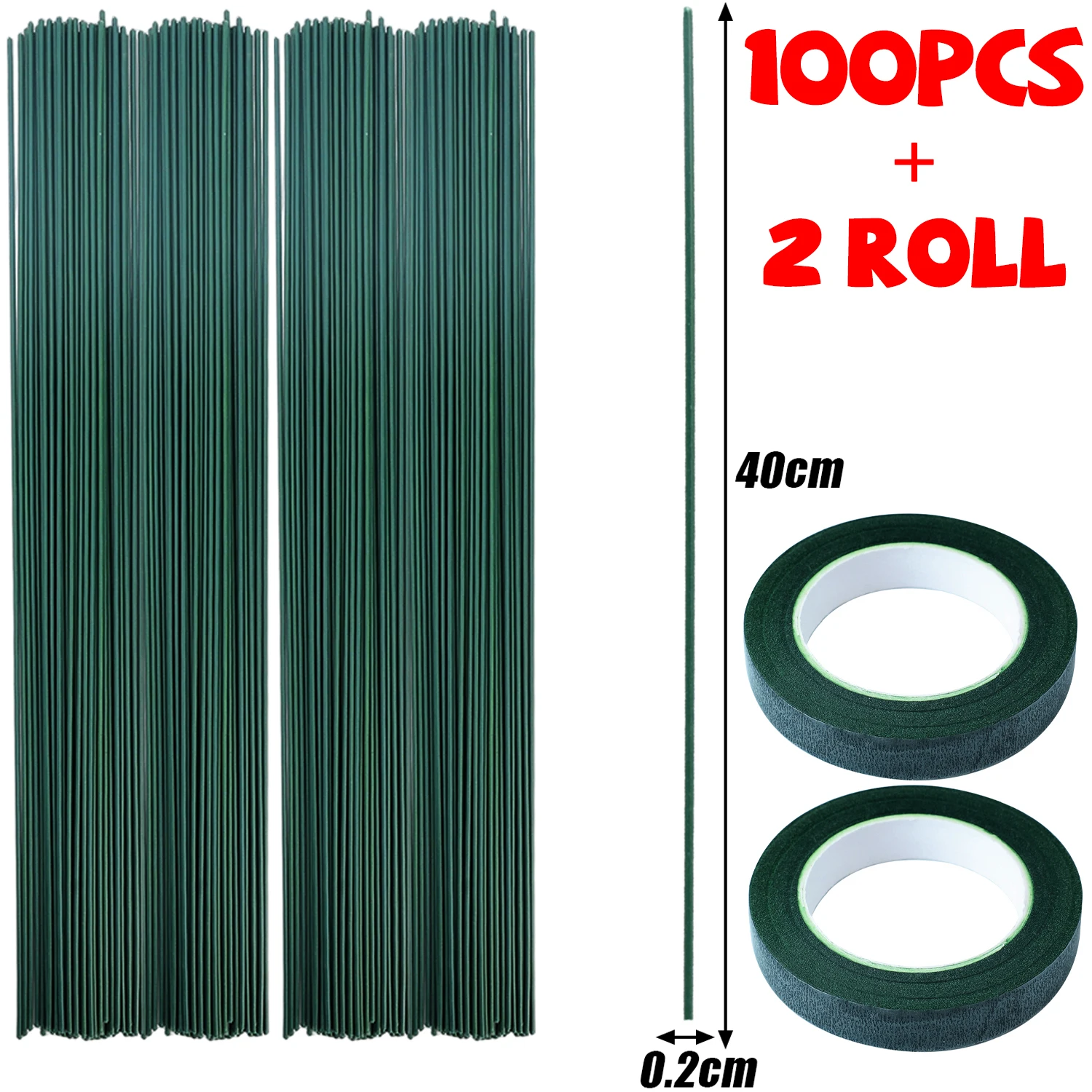 30/40cm Zielone Patyczki robić Kwiatów DIY Drut robić Kwiatów Szydełkowe Kwiaty Palik robić Tworzenia Kompozycji Kwiatowych Narzędzia robić Florystyki Taśma Florystyczna: SZARY