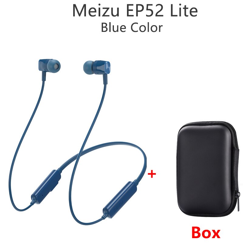 Originele Meizu EP52 Lite Draadloze Koptelefoon Bluetooth Koptelefoon Waterdichte IPX5 Sport Bluetooth 4.2 Headset Voor Meizu Opmerking 9: Blue n Box