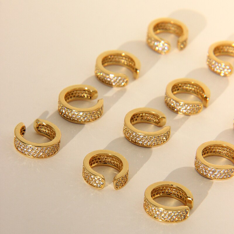 Peribox sbox único pedaço largo clipe brincos sem peçaes cz pedra brincos geométricos para mulheres minimalista orelha manguito 2020 na moda