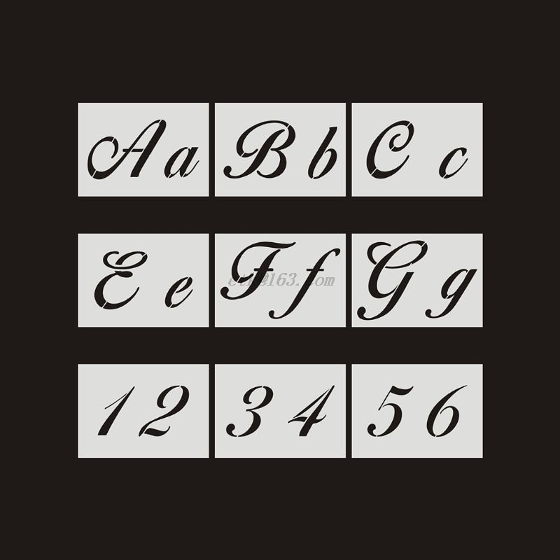 36pcs/set Letter Alphabet Stencil Painting DIY Drawing Template Craft Painting Scrapbooking Stamping Embossing Album Card Templa