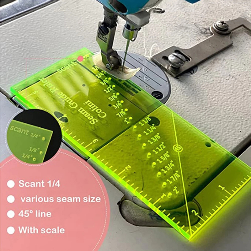 Acrylic Sewing Ruler DIY Allowance Ruler Perforated Seam Measuring Tool Quilting Perforated Seam Measuring Tool Sewing Ruler