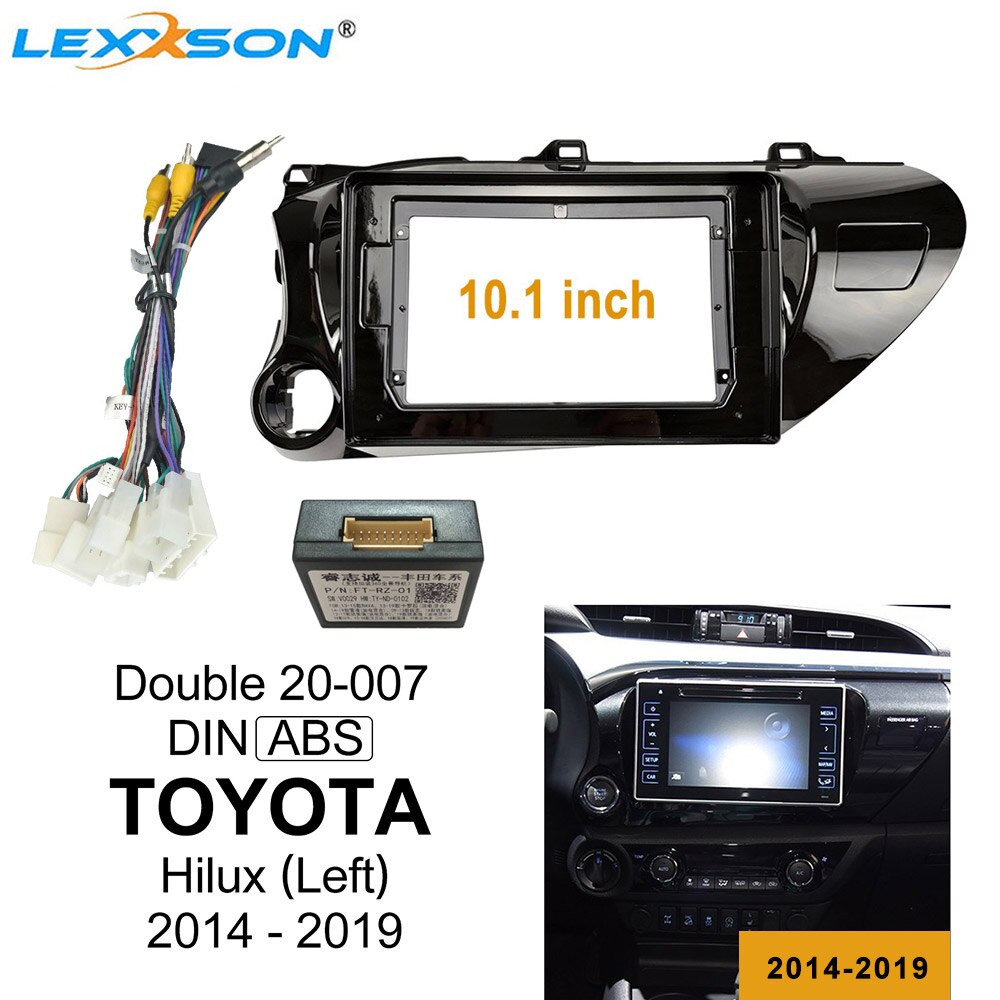 10.1 Inch Car Fascia For TOYOTA Hilux Right / Left Wheel Panel Dash Mount Installation Double Din DVD Frame Trim Kit