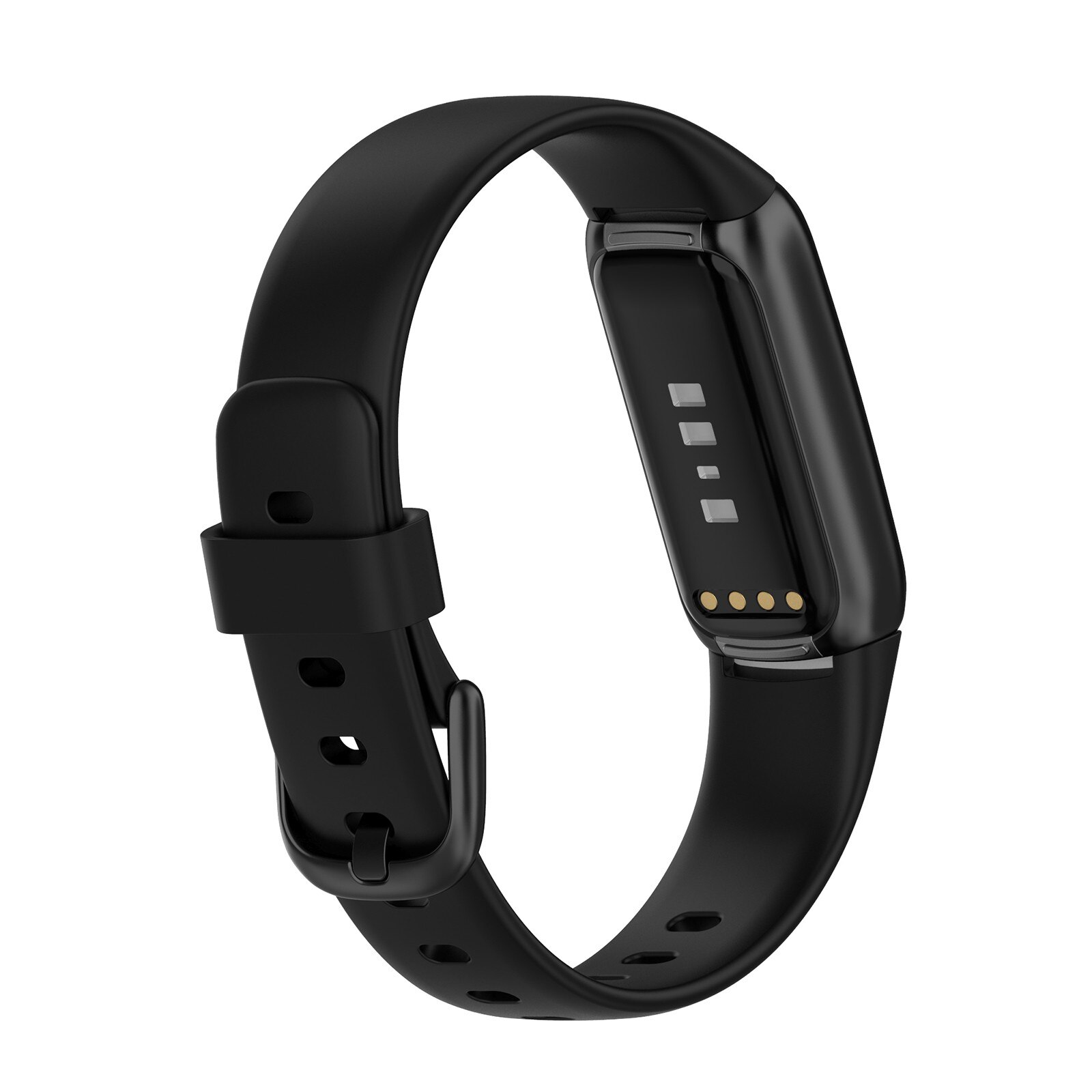 Erstatnings smartklokke armbånd til fitbit luxe smart se silikon fast reim sportsarmbånd håndledd stropper klokkerem belte: Svart