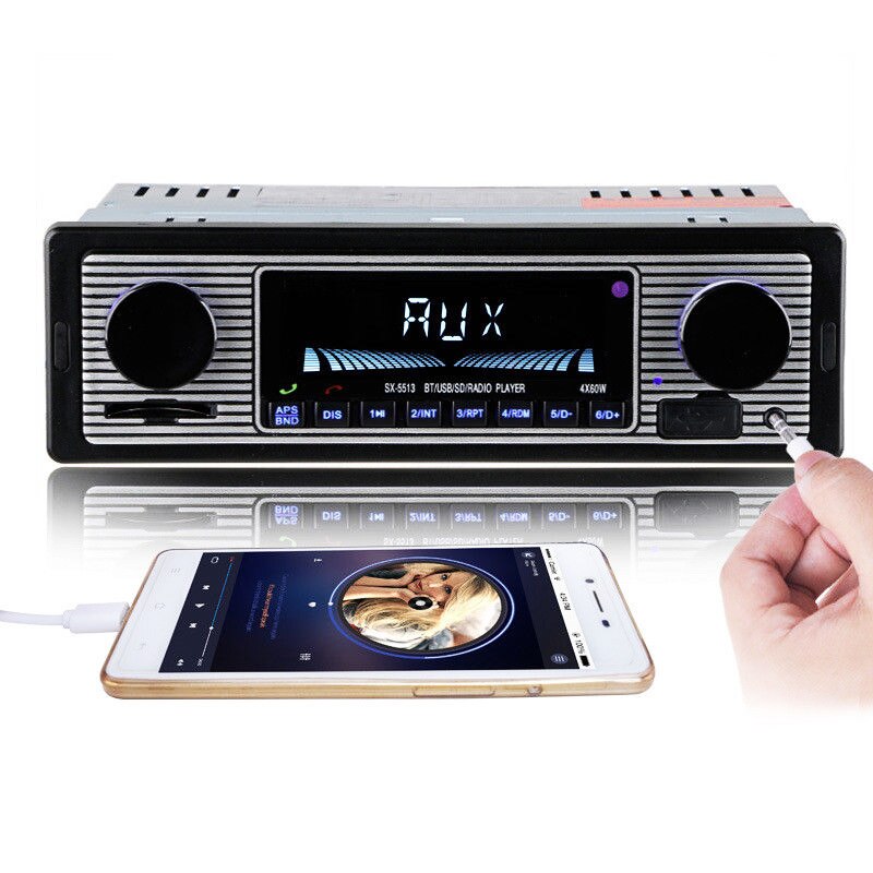 Bluetooth Auto Radio Auto Stereo Radio MP3 Speler Tf Fm Aux Ingang Ontvanger Usb Vintage Auto Multimedia Speler Draadloze Bluetooth