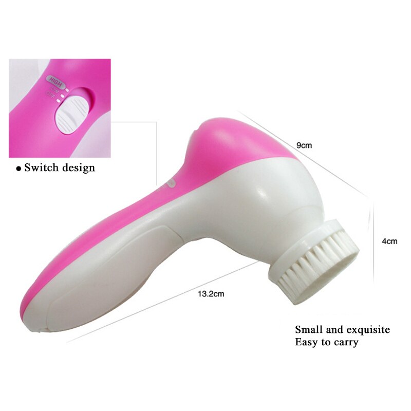 5 In 1 Elektrische Gezichtsreiniger Gezicht Wassen Cleaning Mini Skin Pore Cleaner Beauty Body Massage Gezicht Wassen Borstel Machine
