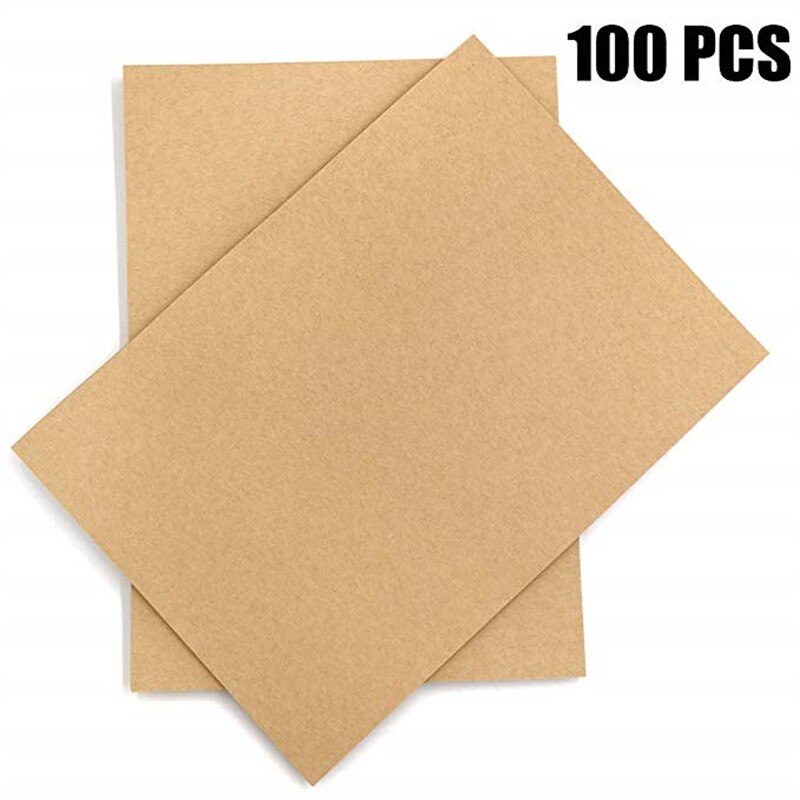 Papel Kraft Natural de 100 piezas, papel de papelería de tamaño carta de 21x29cm, papel marrón en blanco para escritura a mano para Artes, manualidades, suministros de oficina