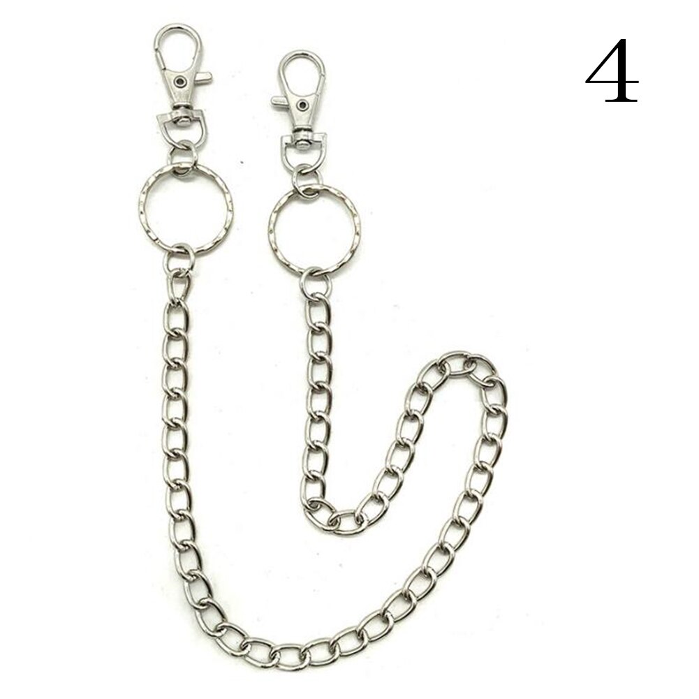 Guld silver bälte kedja lång metall nyckelring rock byxor hipster för byxa jeans nyckelring unisex hip hop smycken tillbehör: 4
