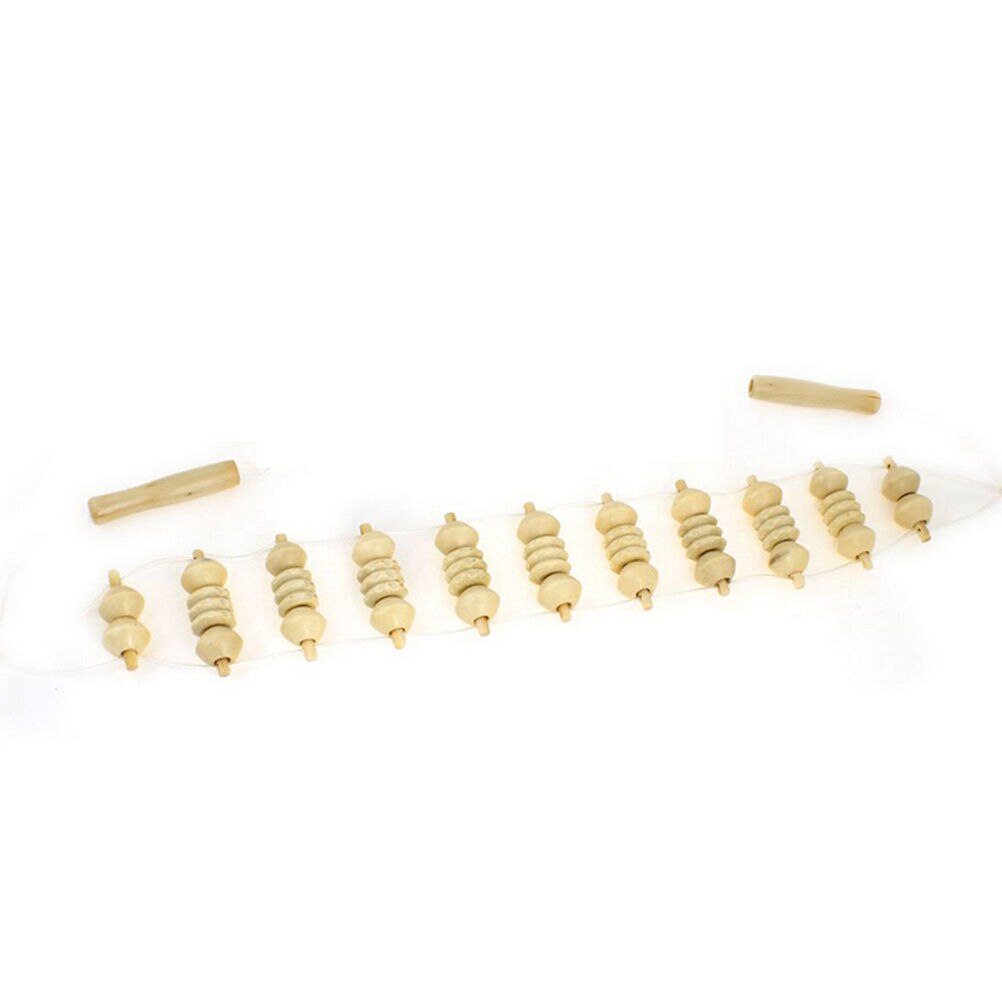 Convenient Wooden Wheel Full Body Neck Back Leg Waist Roller Massage Theraputic Care