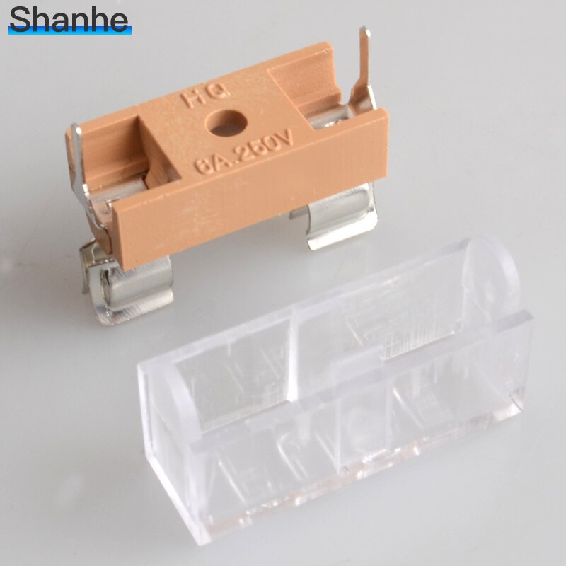 Panel Mount PCB Fuse Holder Case w Cover 5x20mm