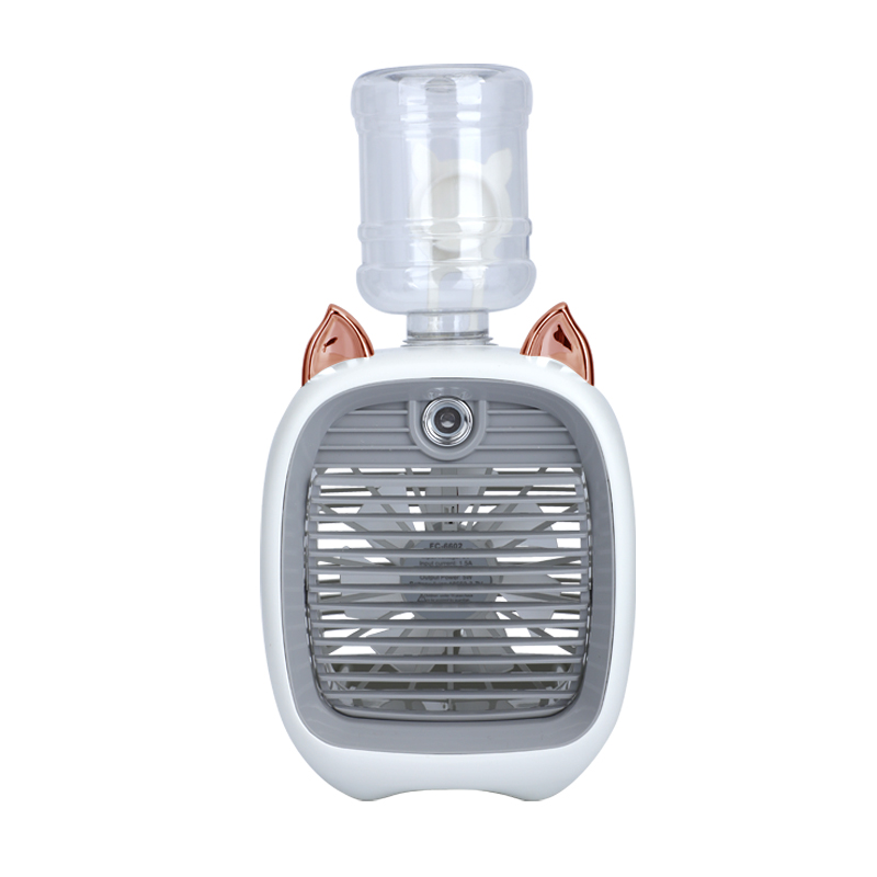 Draagbare Airconditioner Usb Mini Luchtkoeler Ventilator Waterkoeling Ventilator Met 3 Speed 2 Modi Spray Luchtbevochtiger Purifier Voor Auto Thuis: GRIJS