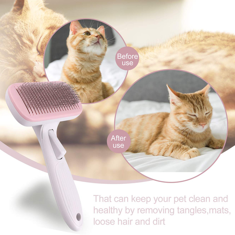 Brosse anti-poils pour chiens et chats, peigne auto-nettoyant, élimination des poils des animaux de compagnie, accessoire de toilettage