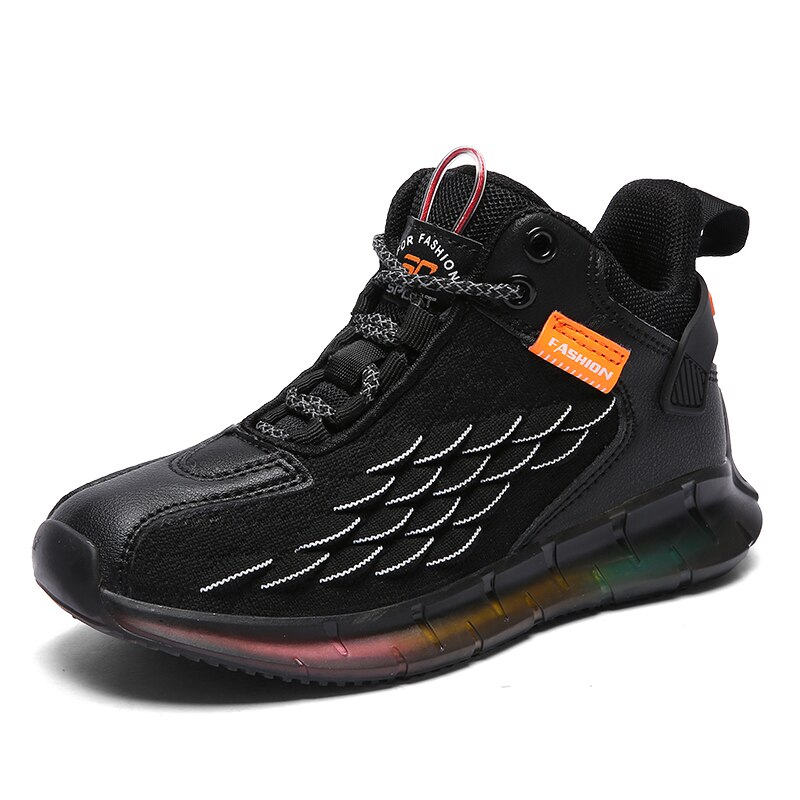 Herfst Winter Kinderen Sport Schoenen Voor Jongens Meisjes Sneakers Studenten Ademend Kinderen Schoenen Meisjes Sneakers Licht Schoenen Jongens: Black / 30